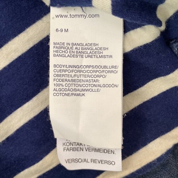 Tommy Hilfiger Baby Girls Hooded Denim Pea Coat Polka-Dot Buttons 6-9 Months - Picture 10 of 11